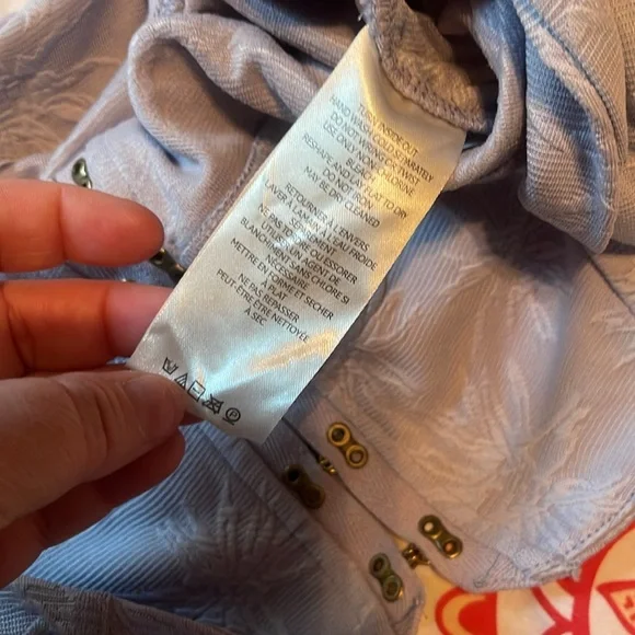 Free people don’t look back bustier top chambray sky blue size large - Picture 4 of 7